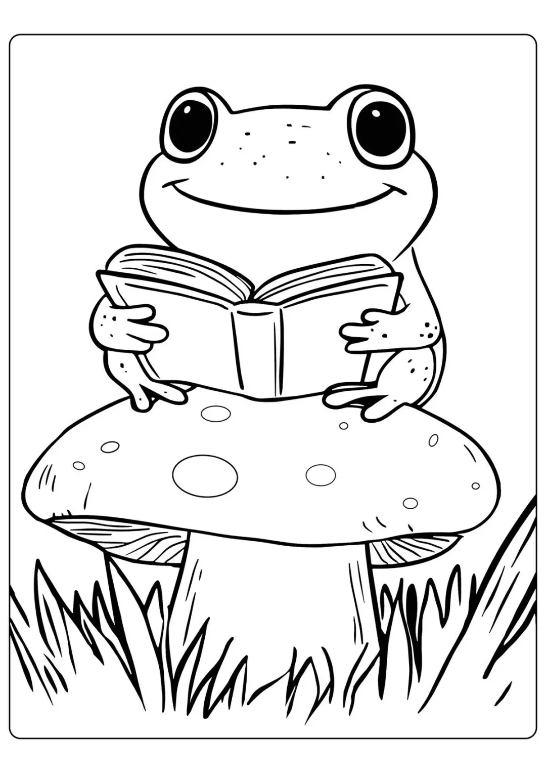 Лягушка читает книжку