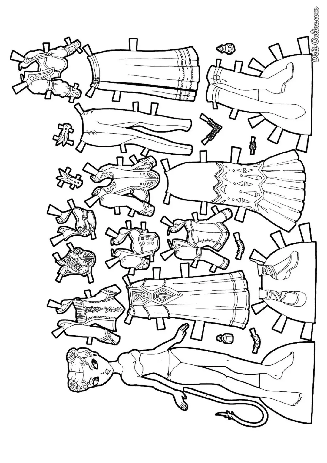 Бумажная кукла с нарядами в арабском стиле