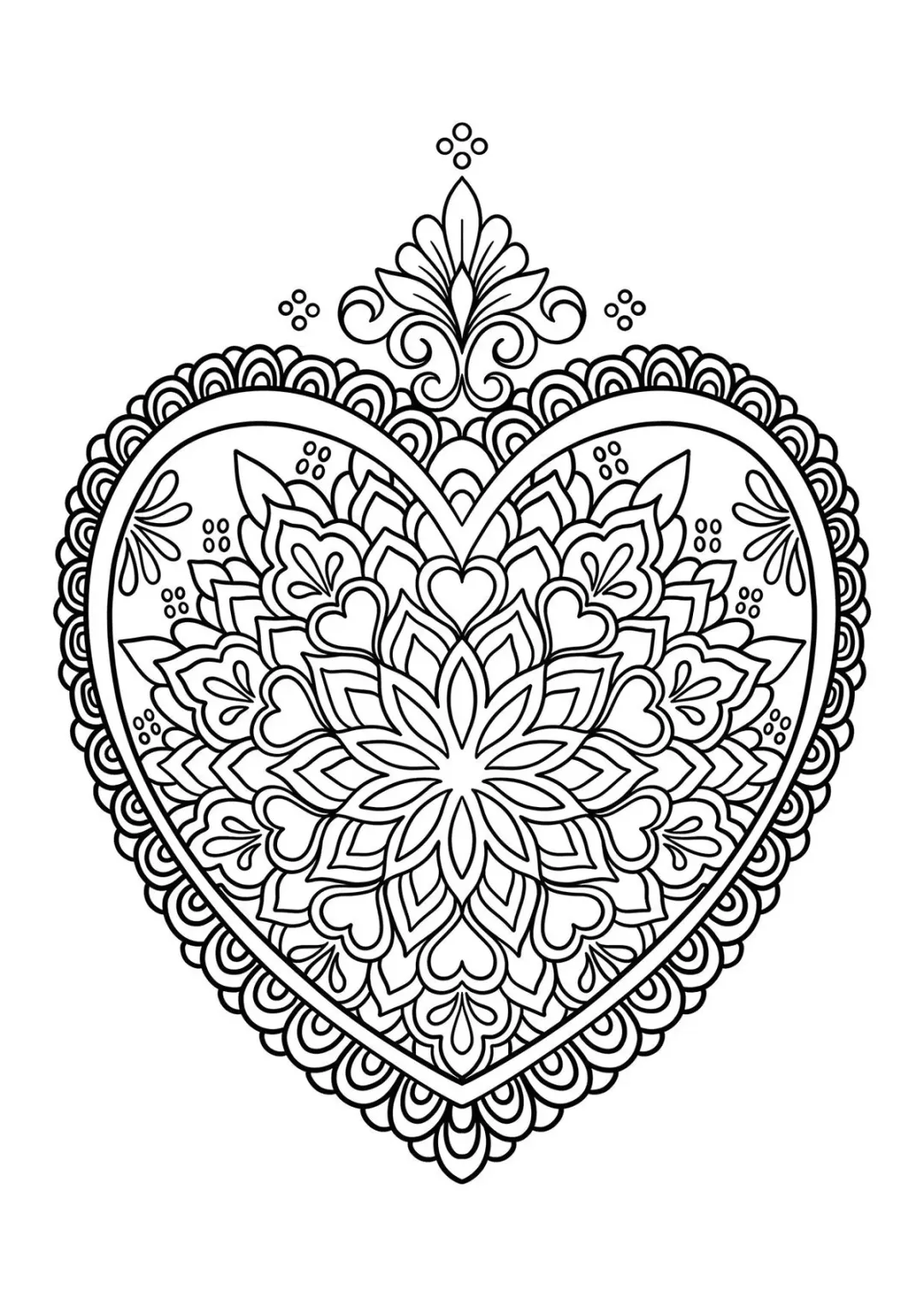 Мандала с сердечками