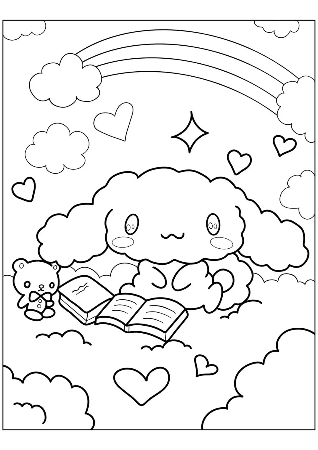 Плюшевый Синнаморолл с книгой