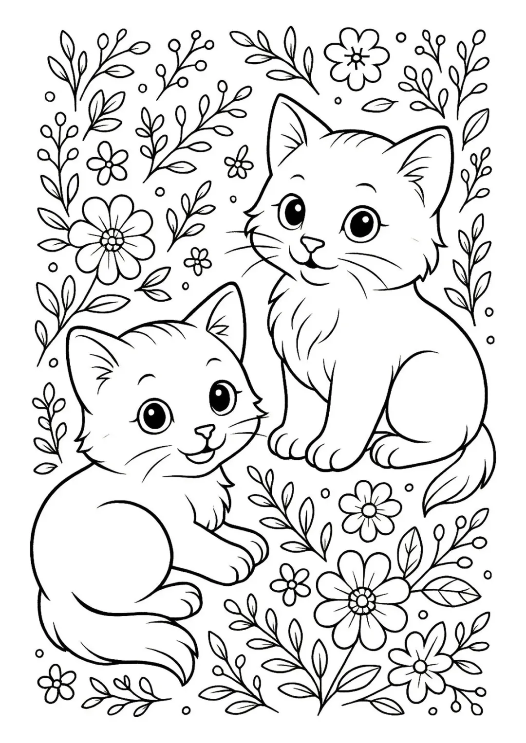Котята в цветах