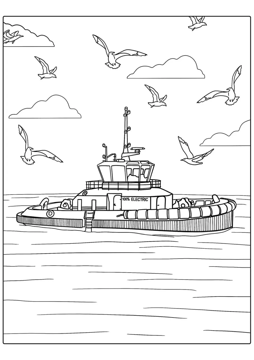 Буксир в море