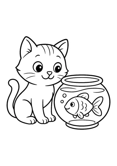 Кошка и рыбка