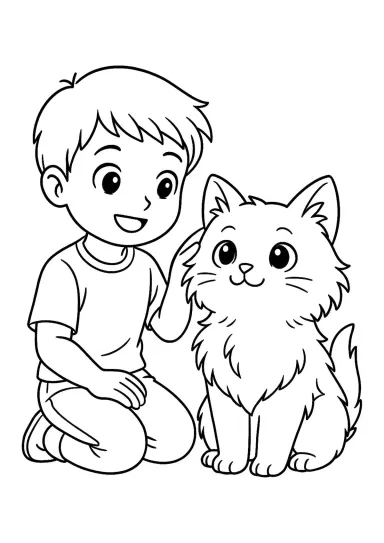 Кот и мальчик