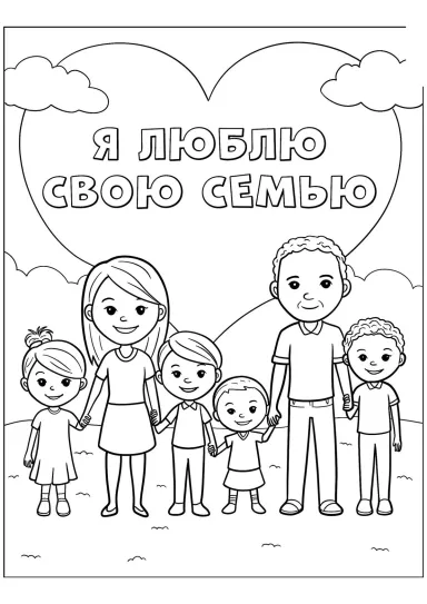 Большая семья и сердце