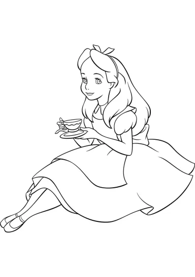 Алиса с чашкой чая