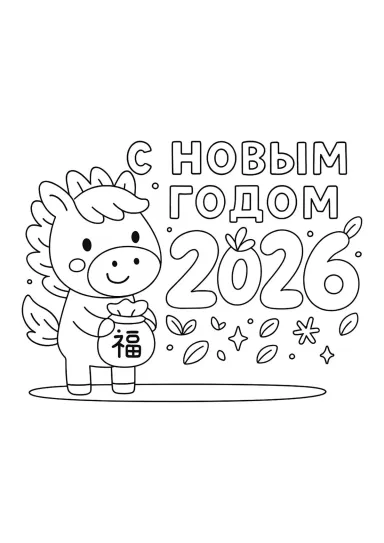 Лошадка С Новым годом 2026