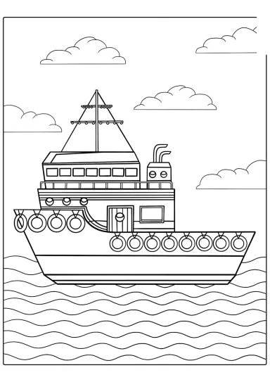 Баржа в море