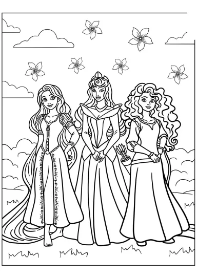 Рапунцель, Аврора и Мерида
