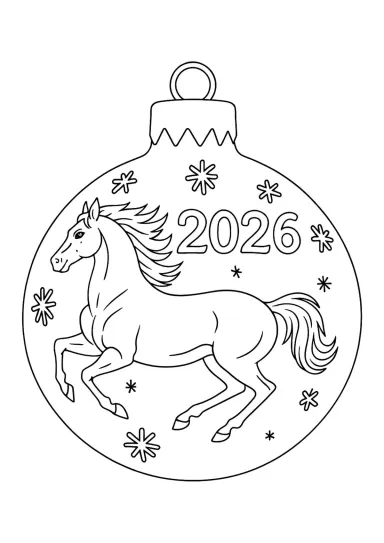 Ёлочный шар с лошадкой 2026
