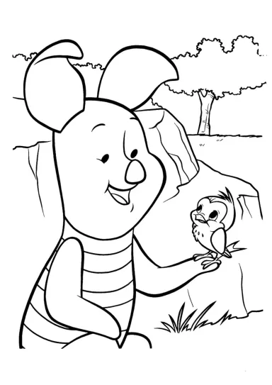 Пятачок и птичка