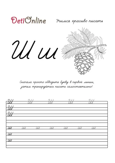 Буква Ш пропись - Шишка