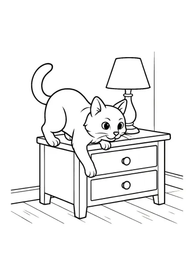 Кот на тумбочке