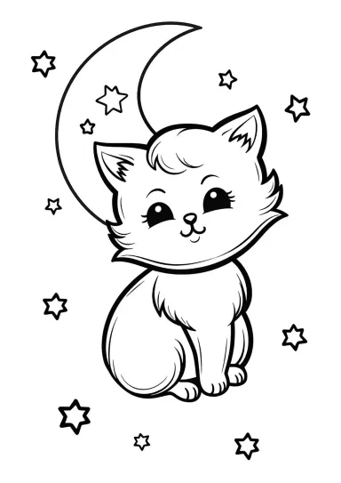 Котик и луна