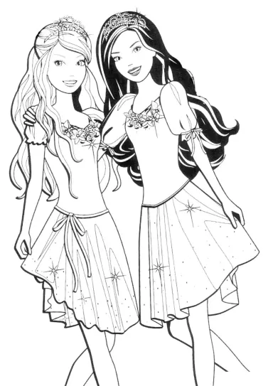 Барби сшили себе одинаковые платья