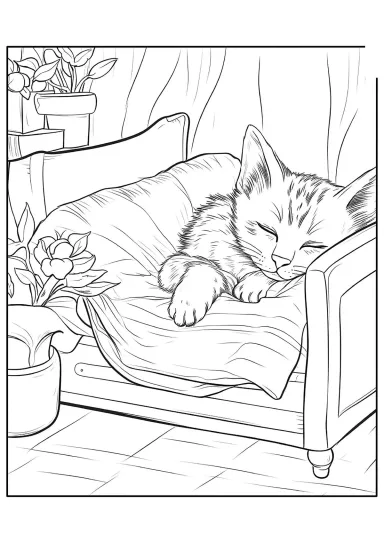 Котик в кроватке