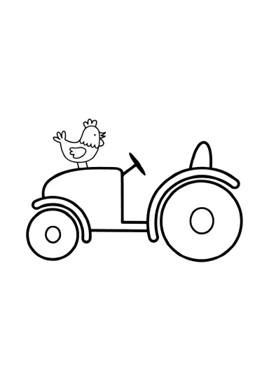 Курица на тракторе