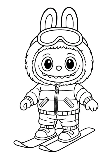 Лабубу на лыжах
