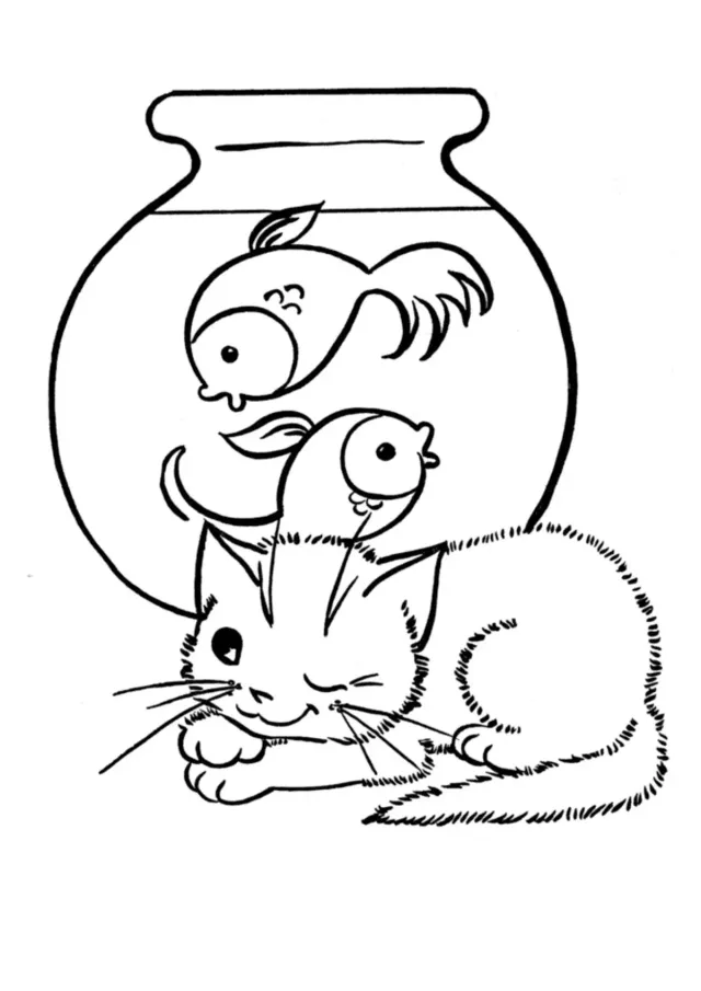 Кот и рыбки