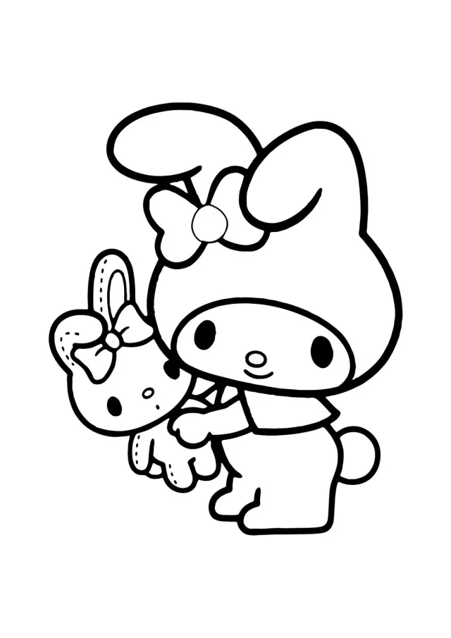 Май Мелоди с плюшевым зайчиком