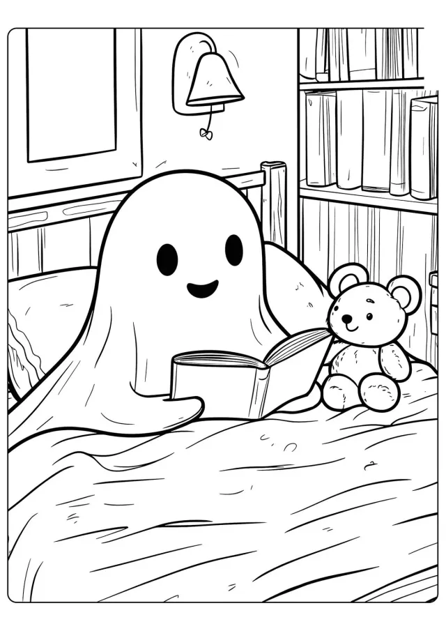 Милое привидение читает книжку