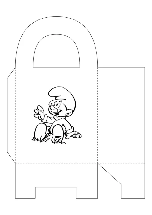 Поделка-коробка для конфет Смурф