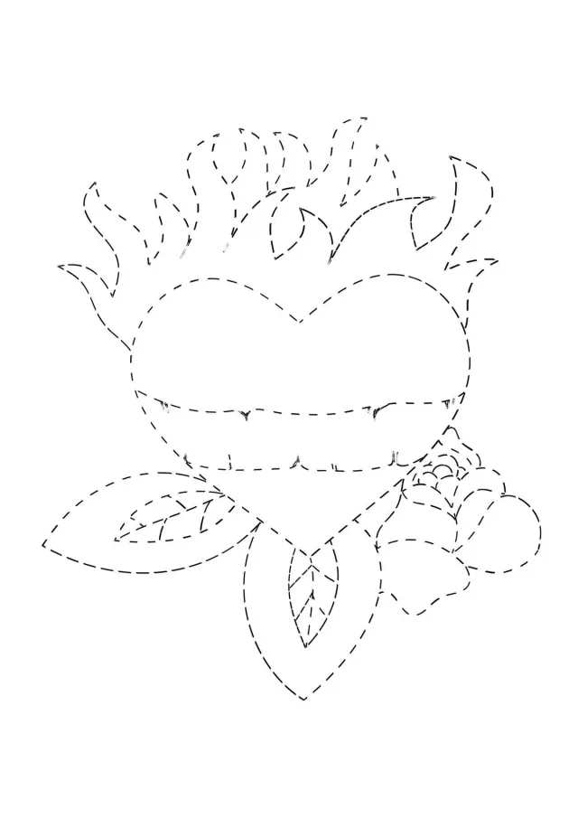 Огненное сердце по точкам
