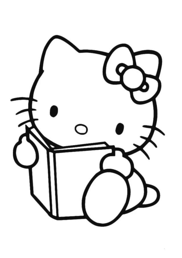 Kitty читает книжку
