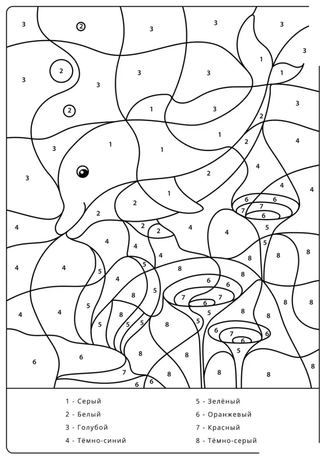 Дельфин по номерам