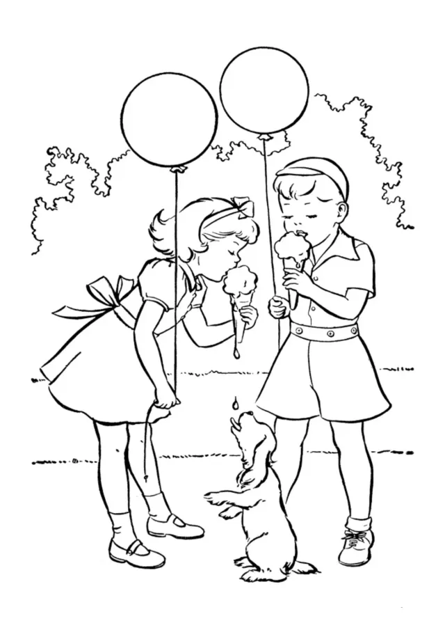 Дети с мороженым