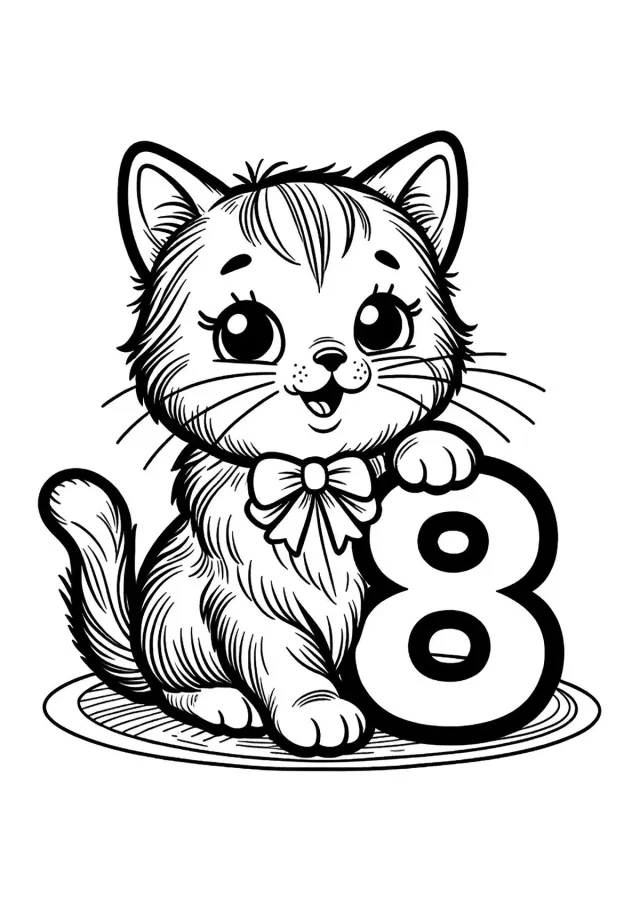 Открытка к 8 марта с котёнком