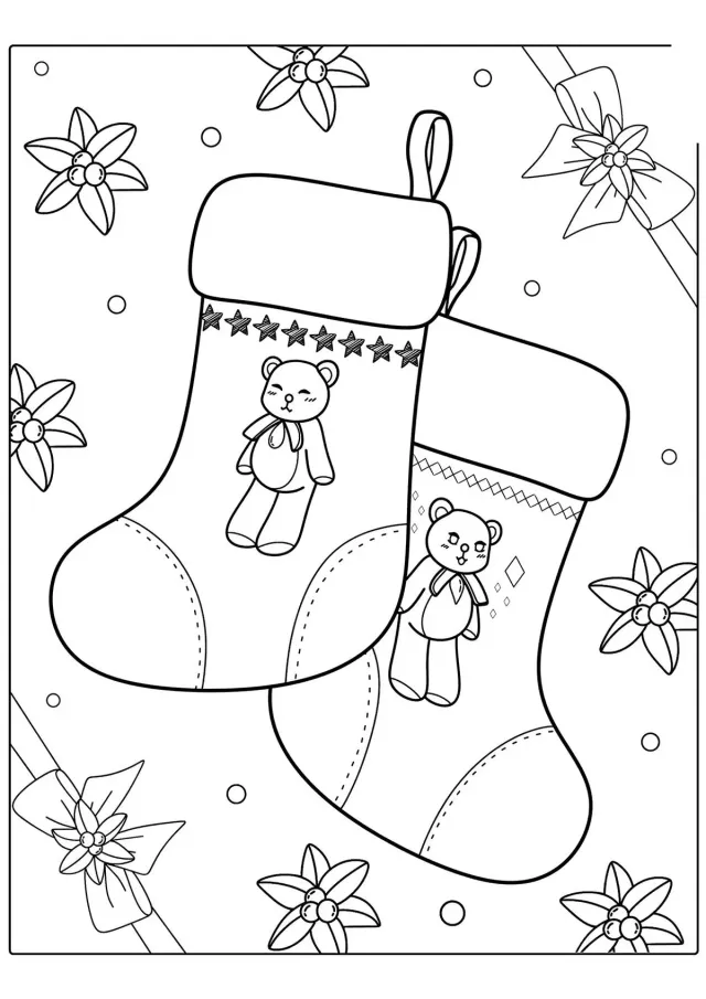 Рождественские носки с мишками