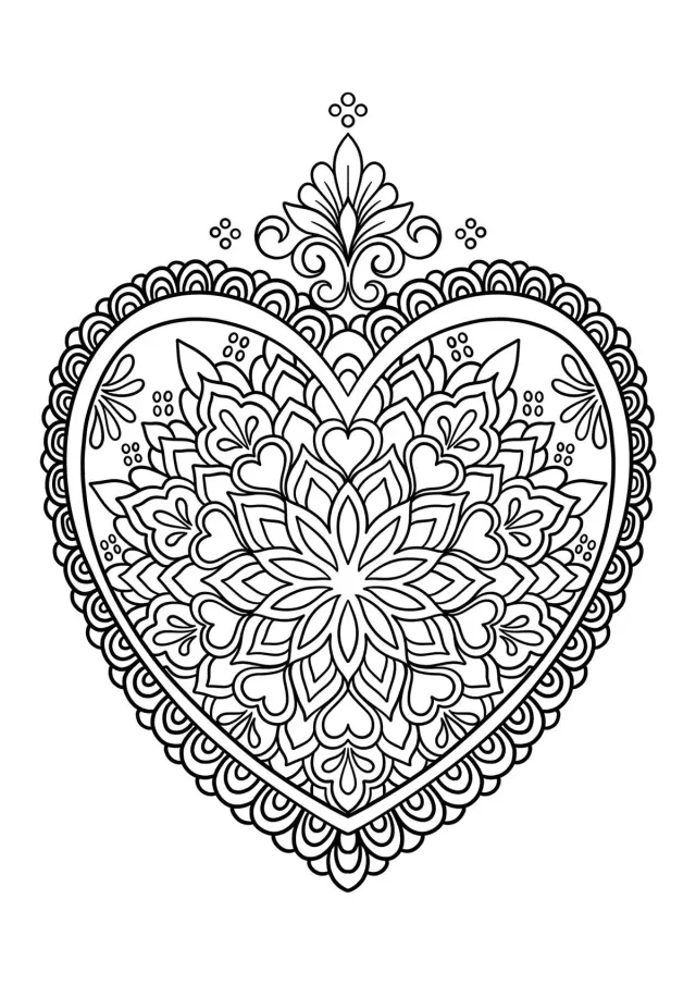 Мандала с сердечками