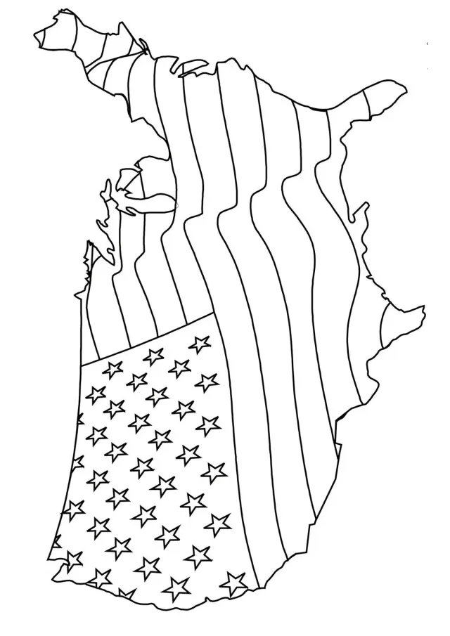 Американский флаг в виде карты