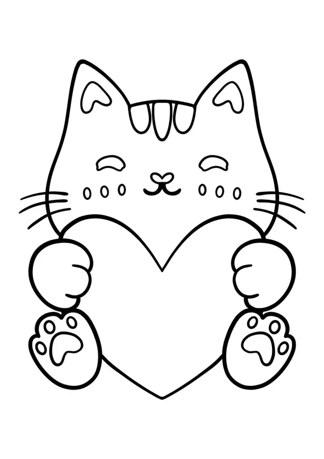 Котик с сердечком