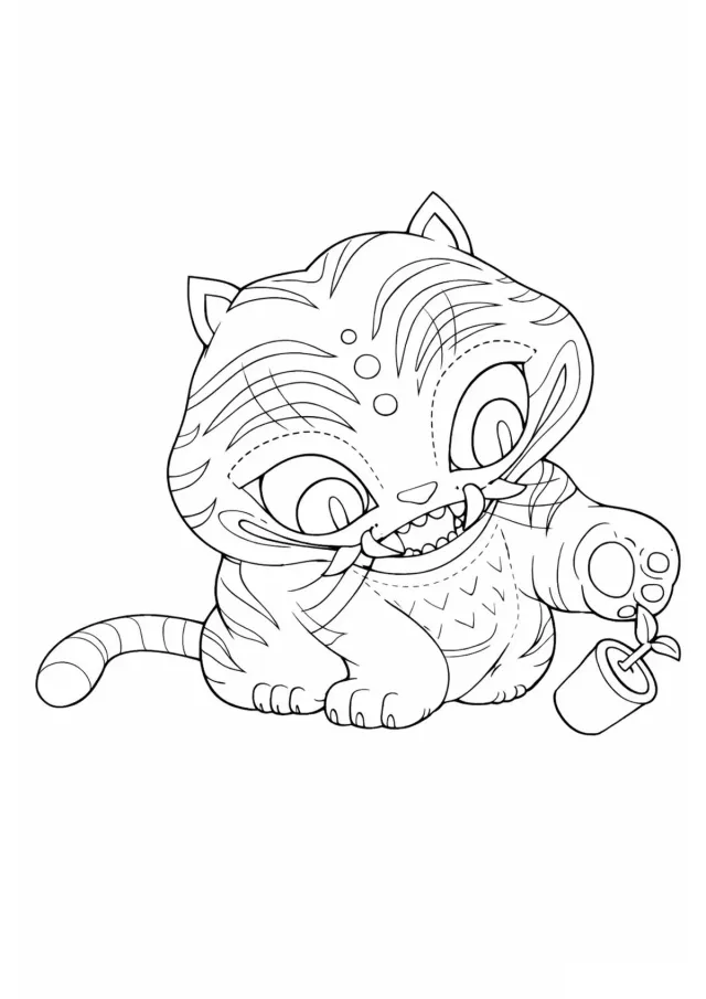 Тигр Дерпи поправляет цветок
