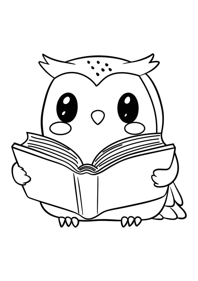Милая сова читает книжку