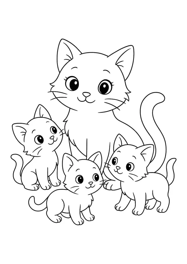 Кошка с котятами
