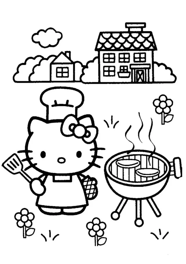 Kitty печёт лепёшки