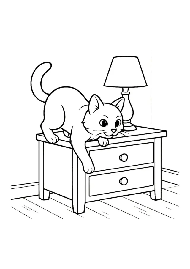Кот на тумбочке
