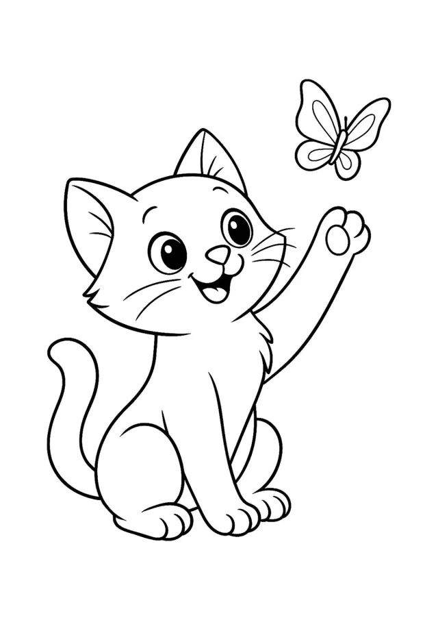 Кот и бабочка