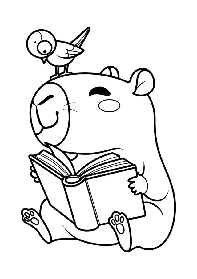Капибара с книгой