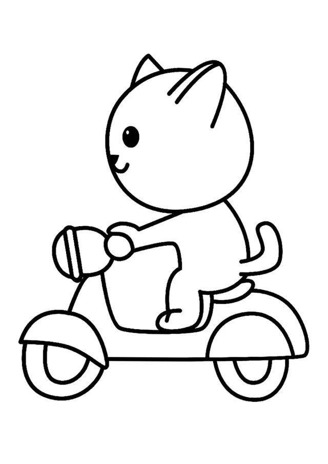 Котёнок на мотоцикле
