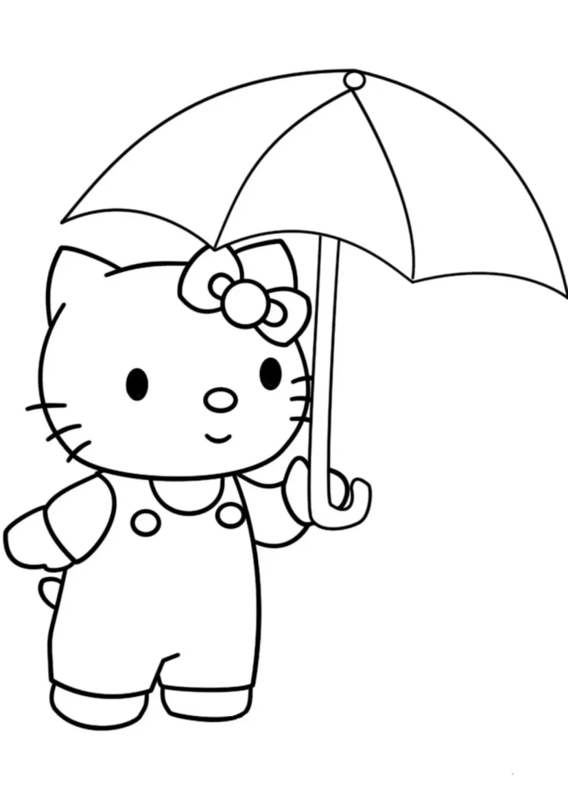 Kitty с новым зонтиком