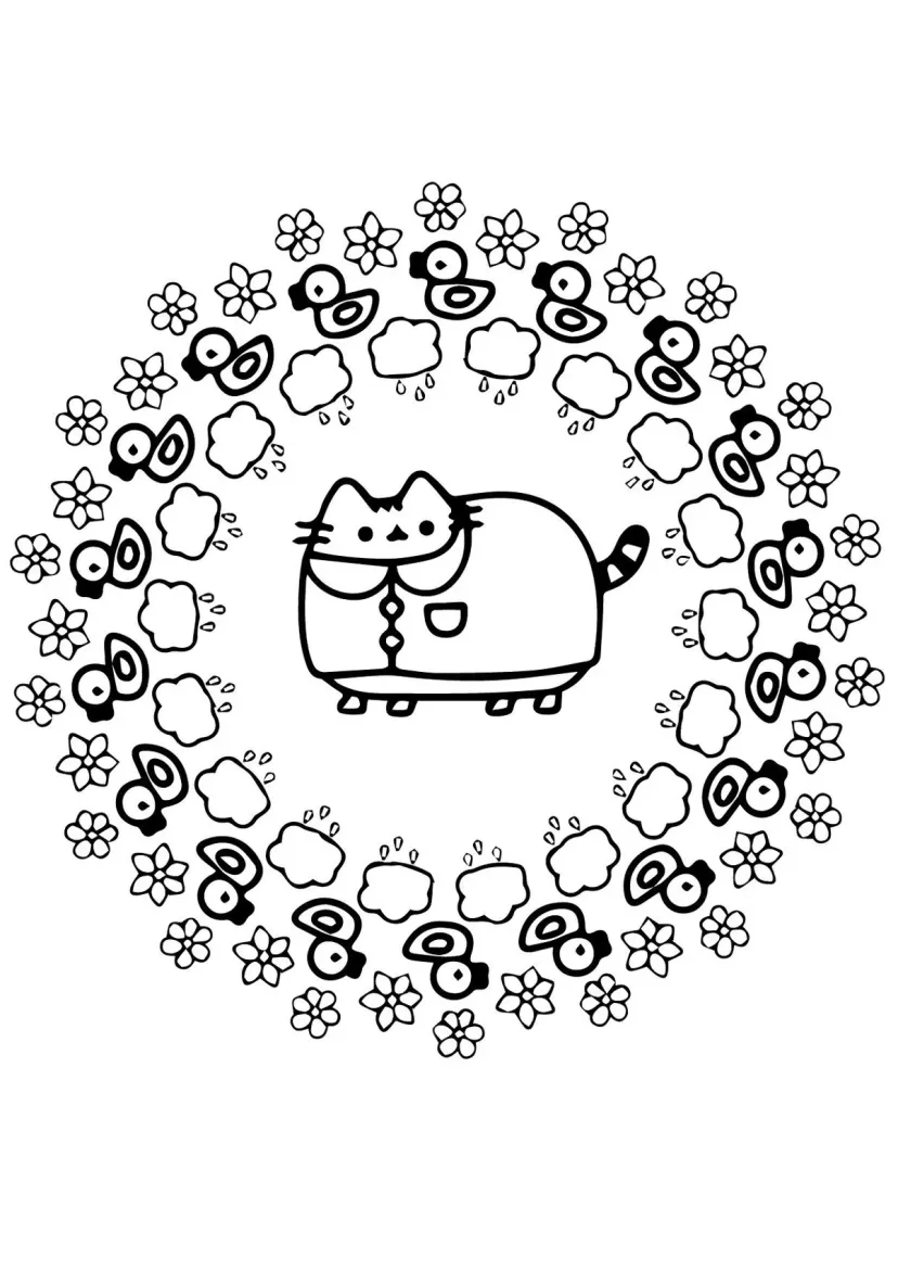 Кот Пушин и весна (мандала)