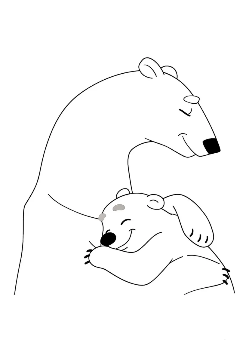 Умка обнимает маму