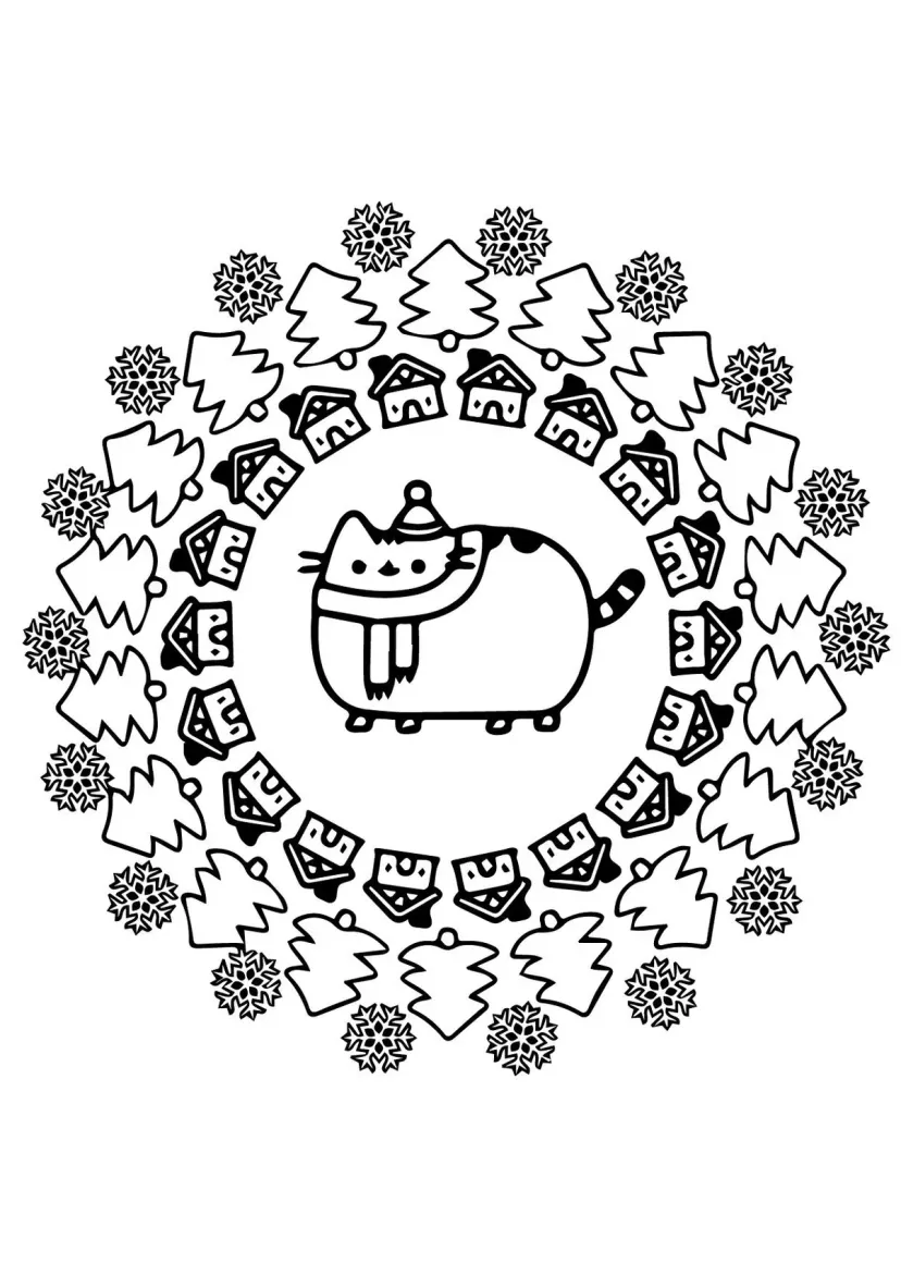 Кот Пушин и зима (мандала)