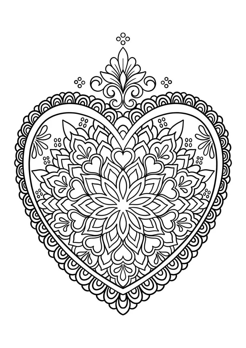 Мандала с сердечками