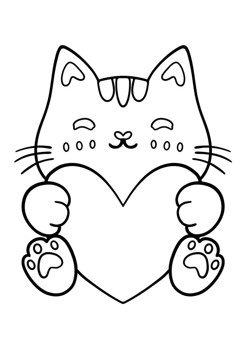 Котик с сердечком