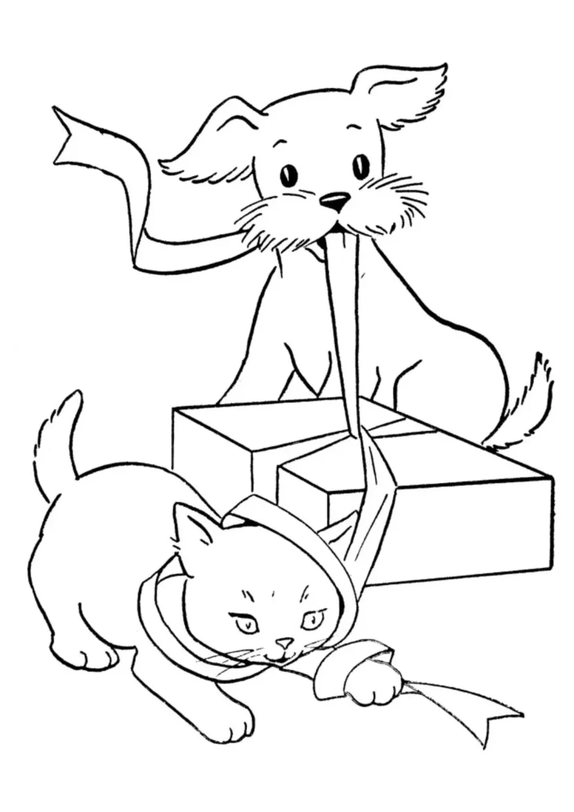 Щенок и котёнок